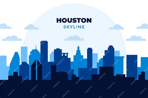 Premium Vector Flat Design Houston Skyline Silhouette