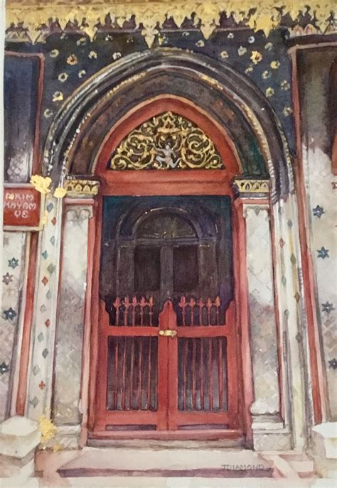 Myanmar Temple Door Ii By Jenny Diamond Myth And Legends Art