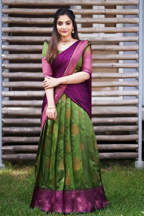 Latest South Indian Trendy Half Saree Designs For Girls