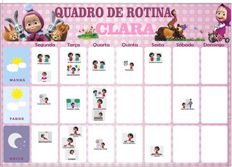 Quadro De Rotina Infantil Para Imprimir