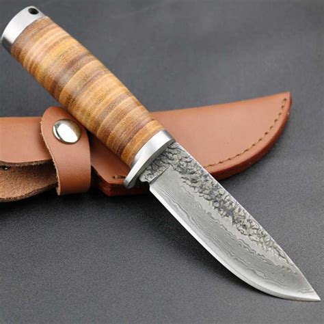 996 High Carbon Steel Straight Knife Forged Steel Handmade Damascus