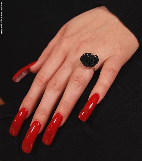 Pin By Gerald Myers On Nails Curved Nails Long Red Nails Fall
