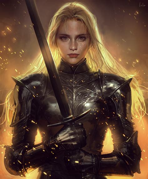 Digital Art Artwork Illustration Women Long Hair Blonde Medieval Armor