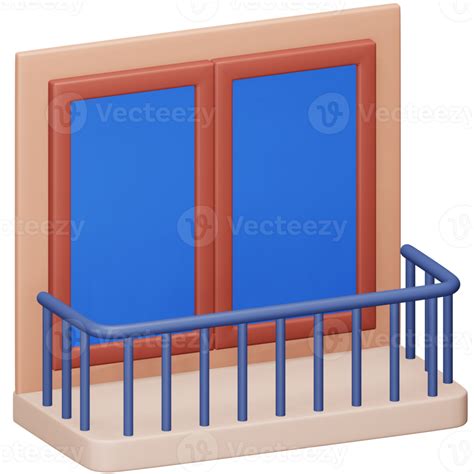 Balcony 3d Rendering Isometric Icon 13866254 Png