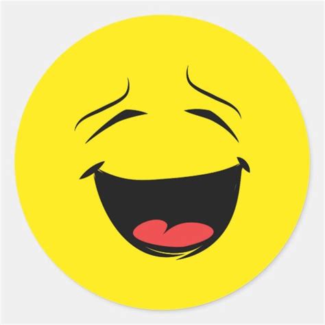 Super Happy Face Emoji Classic Round Sticker