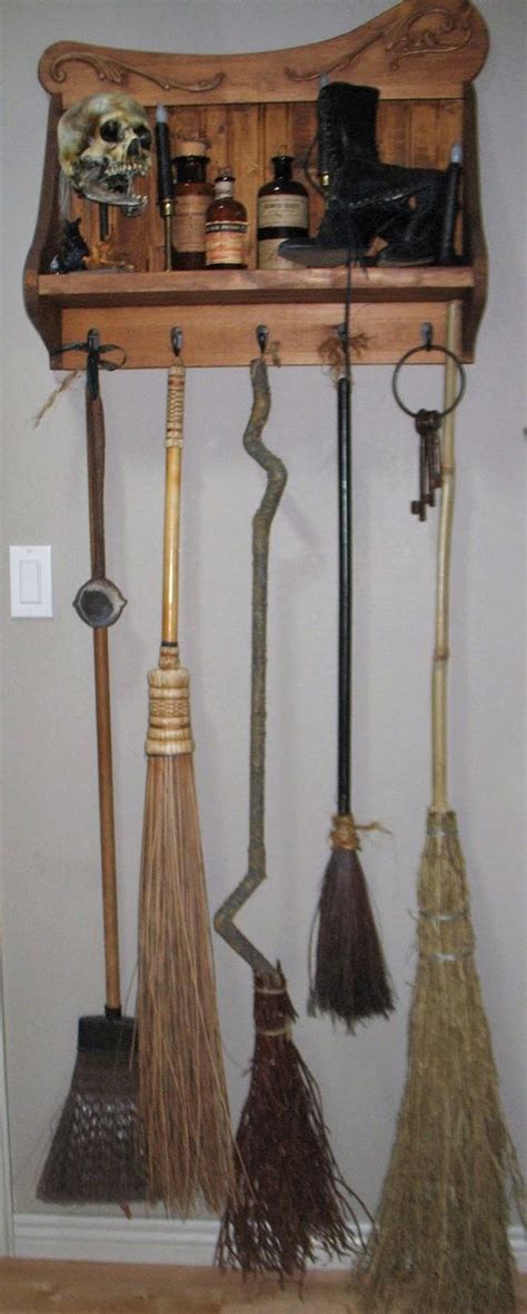 Whats Brewing Broom Rack I Am So Making On Of These For Year Round