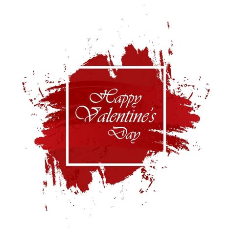 Premium Vector Happy Valentines Day Red Watercolor Splash Hand Drawn