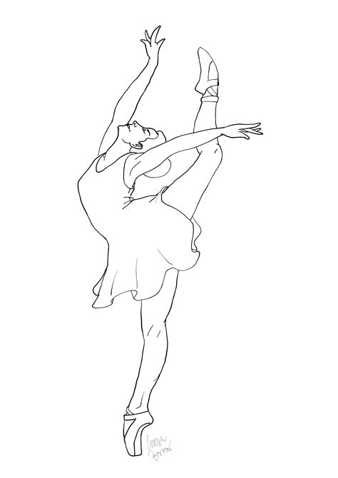 The Ballet 01 Line Art By Littlefeet Luisa Barros Line Art Coloring