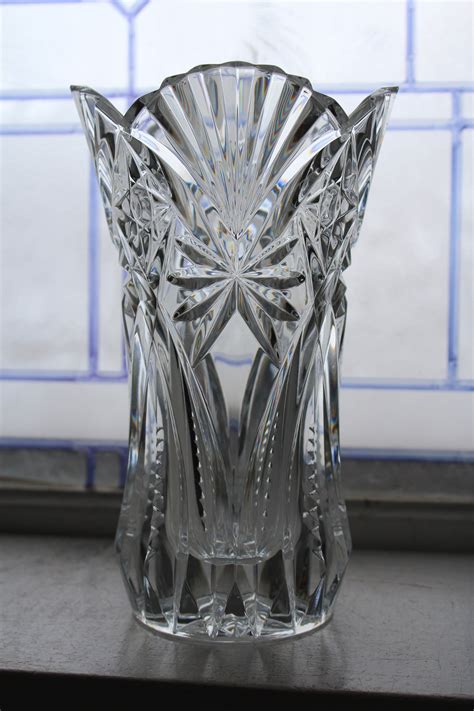 Large Vintage Crystal Vase Vincennes Pattern