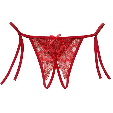Sex Lingerie Women Open Panties Bandage Female Lace Underwear Bow