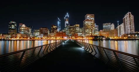 Illuminated Cityscape At Night · Free Stock Photo