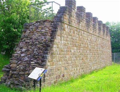 Close Up Of The Reconstruction Of Hadrians Wall Wallsend Newcastle