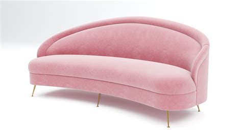 3d Pink Velvet Sofa Model Turbosquid 1745612