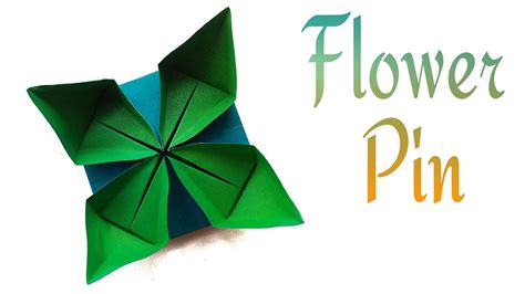 Origami Paper Simple Flower Pin Very Easy To Make Youtube