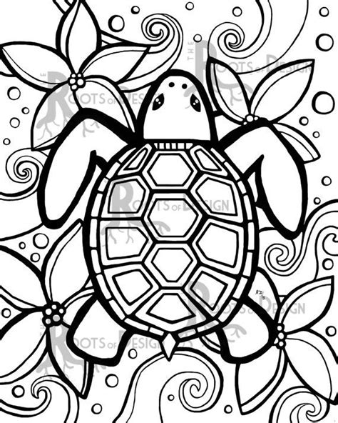 Here are fun free printable turtle coloring pages for children. INSTANT DOWNLOAD Coloring Page Simple Turtle zentangle ...