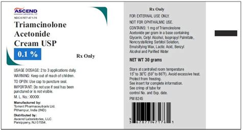 A solution containing 500 g of a protein per liter is isotonic with a solution containing 3.42 g su. Triamcinolone - FDA prescribing information, side effects ...
