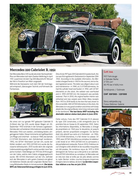Classic Car Auction on October 16th 2021 by Oldtimer Galerie