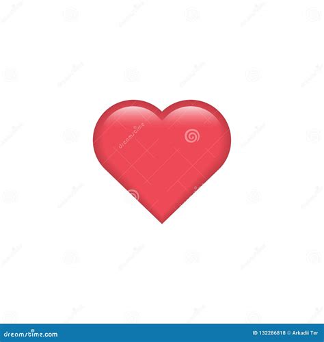 Red Vector Heart Icon Heart Emoji Heart Sticker Love Symbol