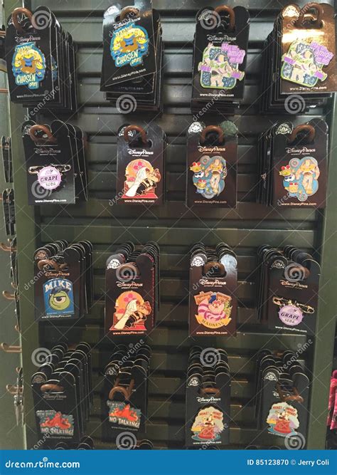 Collector S Pins At A Disney T Shop Editorial Image Image Of