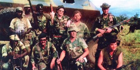 Rhodesia Late 1970s Some Rar Troopers With Foreign Volunteers From