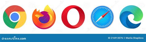 Set Of Popular Logo Internet Browsers Editorial Photo Illustration Of