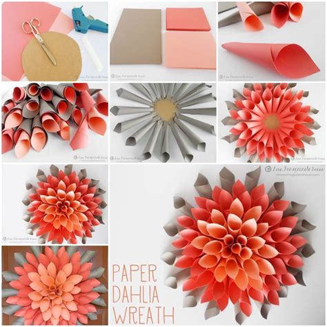 I love adding fresh flowers from my garden into my home. Creative Ideas - DIY Beautiful Paper Dahlia Wreath