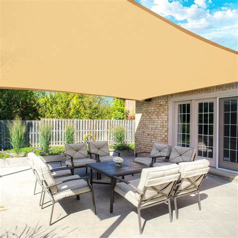 Waterproof Sun Shade Sail Uv Patio Outdoor Top Canopy Rectangletriangle Cover Ebay Patio