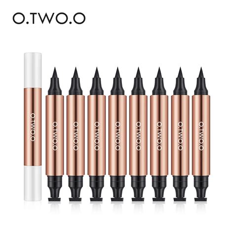 Otwoo 8pcs Liquid Eyeliner Stamp Black Eyeliner Pencil Long Lasting