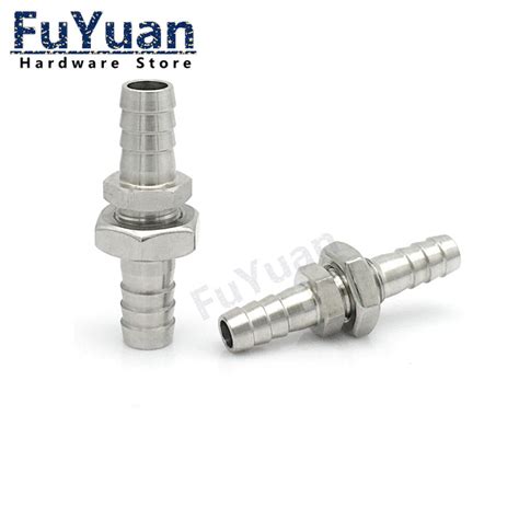 hose barb bulkhead 304 stainless steel barbed tube pipe fitting coupler connector adapter 4mm