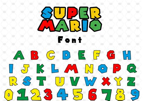 Mario Png Bundle Alphabet And Numbers Sublimation Iron Etsy México