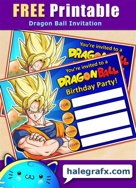 At the end of dragon ball z, these are the stats (age, height, birthday) of every main character. FREE Printable Dragon Ball Birthday Invitation