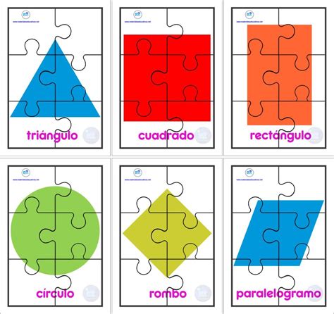 Imágenes, vídeo, actividades de refuerzo y clasificaciones sobre las figuras geométricas planas para tercero y cuarto curso de primaria. Rompecabezas de figuras geométricas I Material Educativo