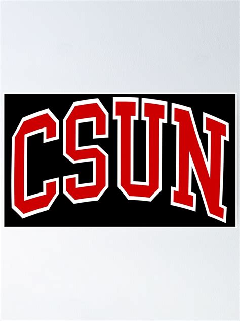 Csun College Font Curved Poster By Scollegestuff Redbubble