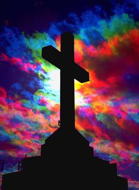 Cross With Rainbow Amen † Faith Christian Christian Art
