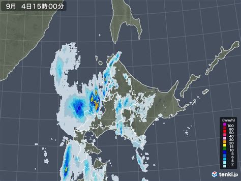北海道地方の過去の雨雲レーダー(2020年09月04日) - 日本気象協会 tenki.jp