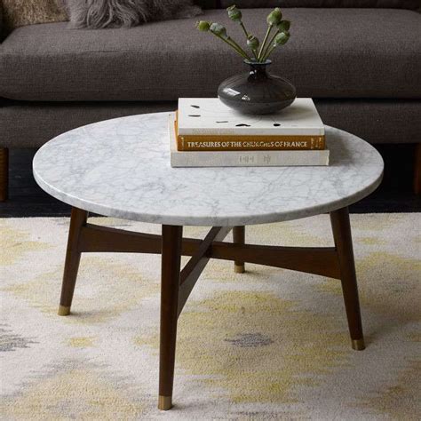 Imitation marble nested coffee table round metal frame side bedside table. High/Low: Marble-Topped Coffee Tables: Remodelista