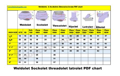 Piping Weldolet Sockolet Dimension Pdf Chart Free Download