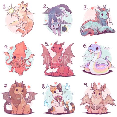 Cute Mythical Creatures Pt 3 Stickers Or Prints Etsy Canada