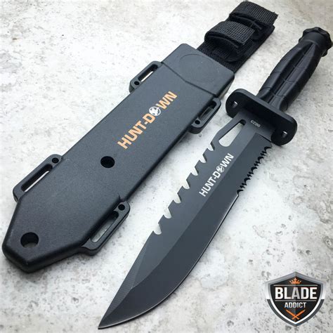 12 Tactical Bowie Survival Hunting Knife Military Combat Fixed Blade