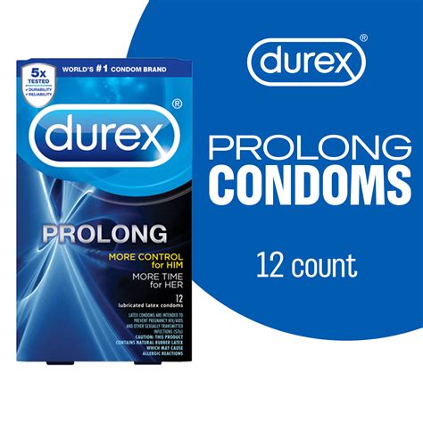 Durex Prolong Condoms Ultra Fine Ribbed Dotted With Delay Lubricant