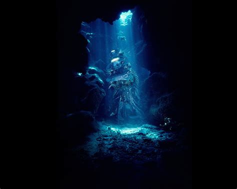 Light In Underwater Cave Wallpapers And Images Wallpapers Pictures