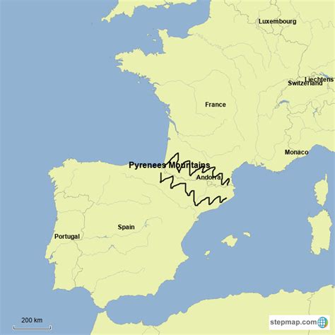 Stepmap Pyrenees Mountains Landkarte Für Germany