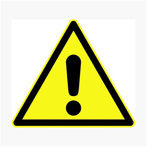 Warning Sign Exclamation Mark In Yellow Triangle Photographic Print