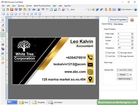 Screenshots Of Business Cards Designer Software Helps To Learn