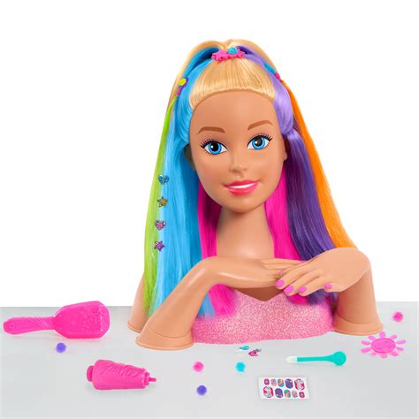 Barbie Rainbow Sparkle Deluxe Styling Head Blonde Hair Ages 3