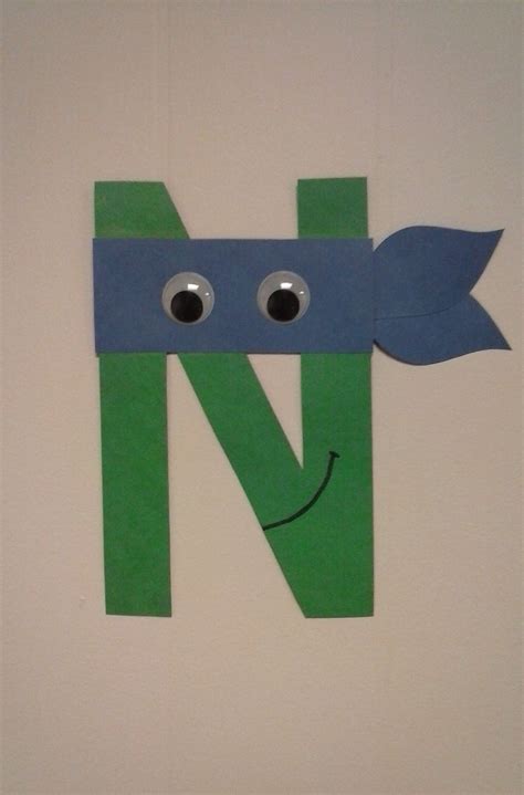 Preschool letter N // N is for Ninja Turtle  Preschool letter crafts