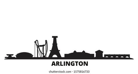 United States Arlington City Skyline Isolated Stock Vector Royalty