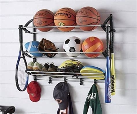 Amazing Sports Equipment Organizer Rack Multi Sports Gear Storage