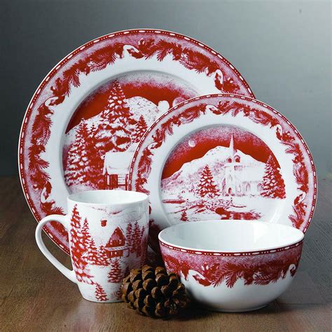 Christmas Dinnerware Set China Dishes Bowls Mugs Table