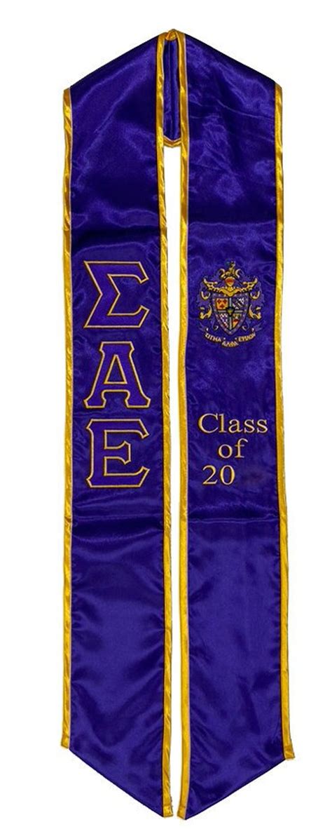 Sigma Alpha Epsilon Graduation Sash Stole Etsy